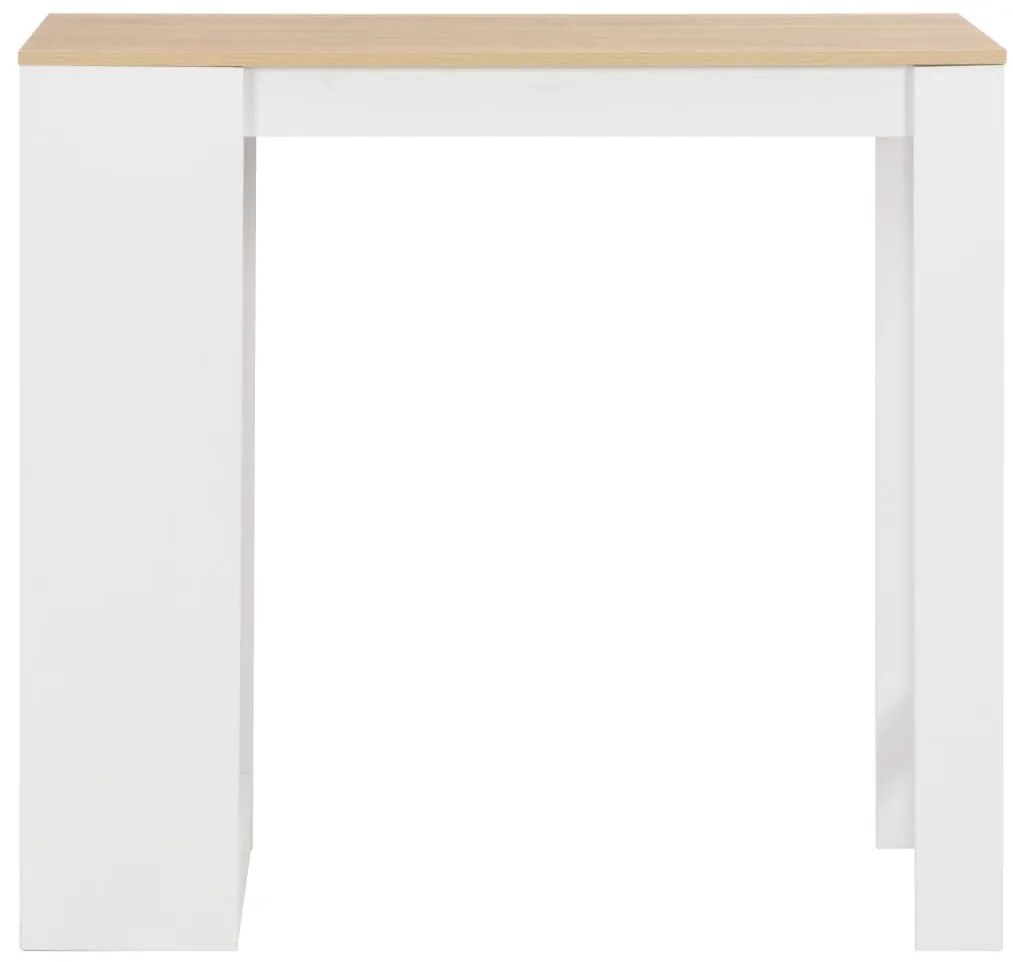 Fehér bárasztal polccal 110 x 50 x 103 cm