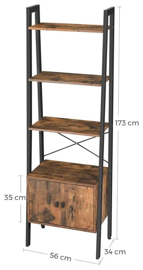 Könyvespolc, tároló polc 56 x 34 x 172 cm barna