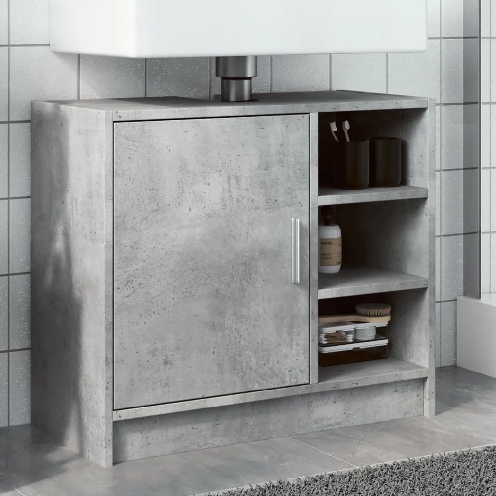 Betonszürke szerelt fa mosdószekrény 63 x 29 x 55 cm