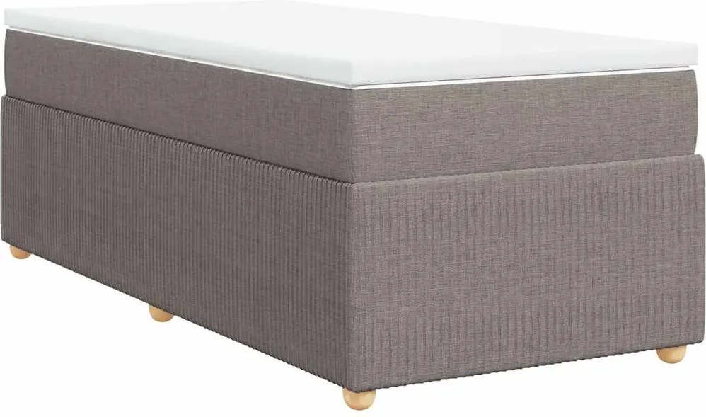 vidaXL tópszínű szövet rugós ágy matraccal 100 x 200 cm