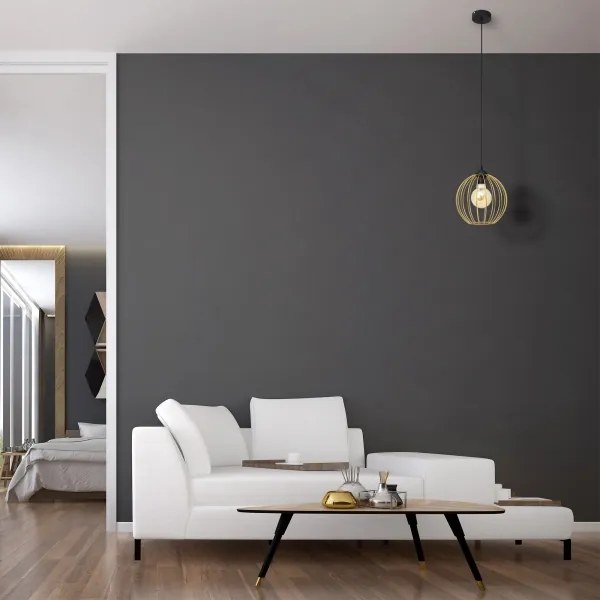 Csillár zsinóron MERCURE 1xE27/15W/230V arany/fekete