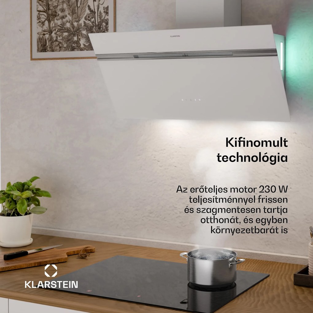 Klarstein Alina elszívó páraelszívó, 80 cm, 600 m³/h, Csendes, EEK A