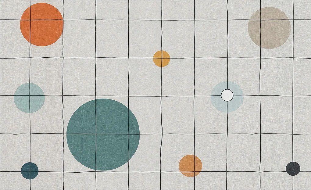 Dekoratív fotótapéta falra Könnyű összeszerelés Színes kerekek 416x254 Ragasztó
