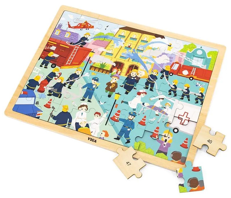 Fa puzzle Viga Tűzoltók