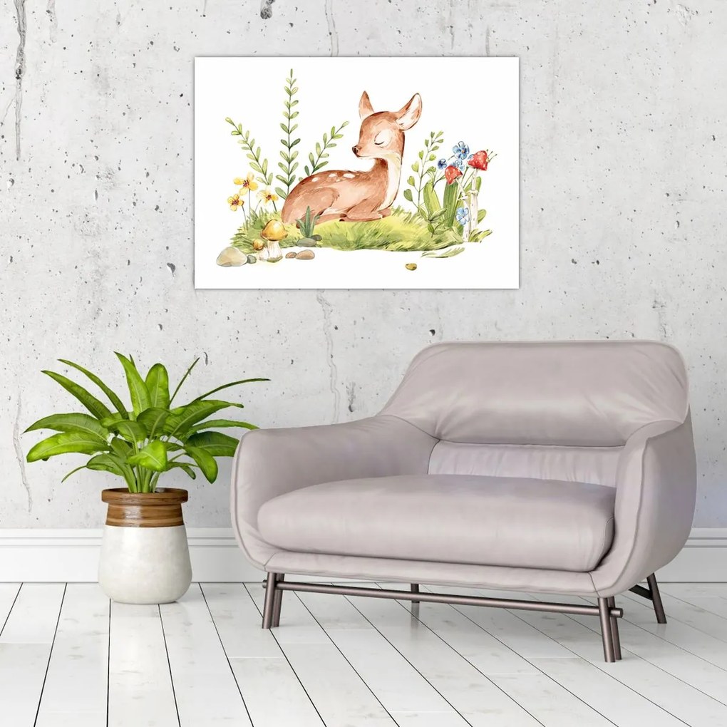 Üveg kép - Kis őzike (70x50 cm)