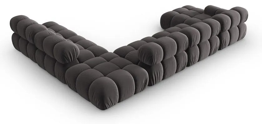 Sötétszürke bársony kanapé 379 cm Bellis – Micadoni Home