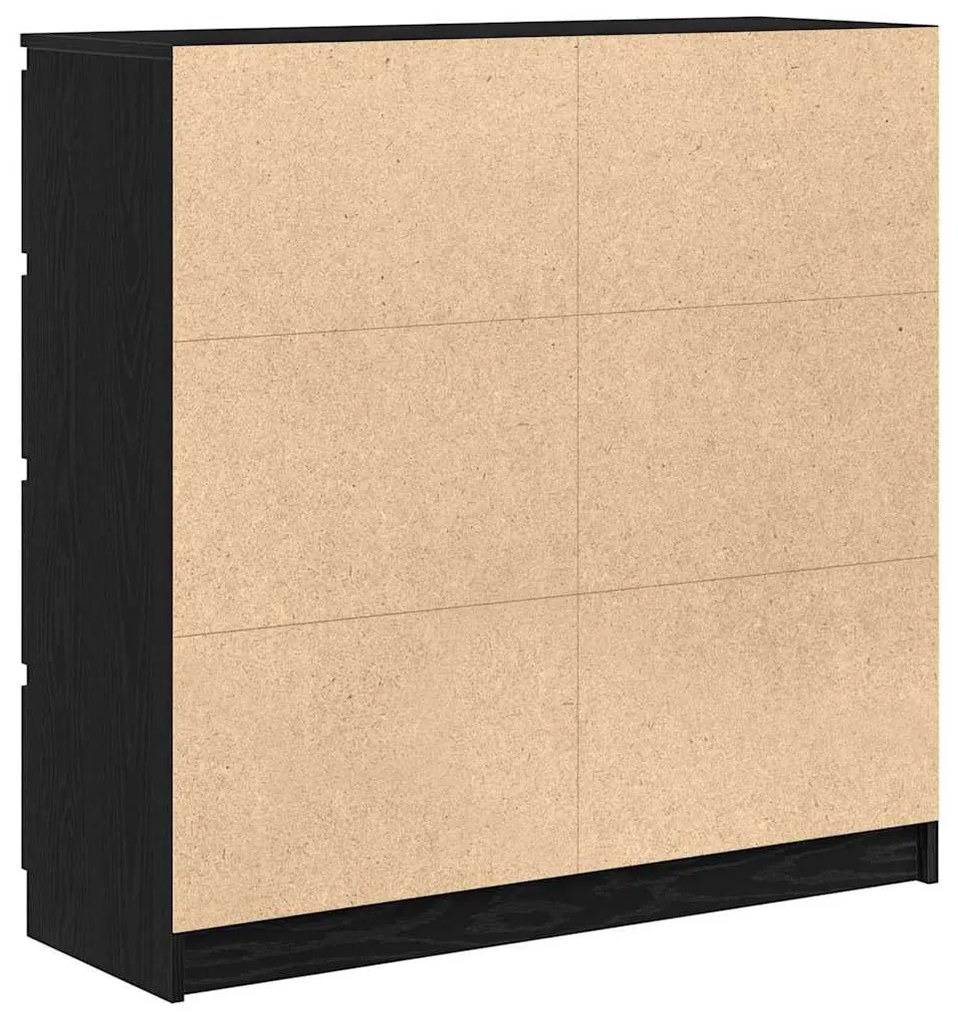 fekete tölgy szerelt fa tálalószekrény 100x35x99 cm