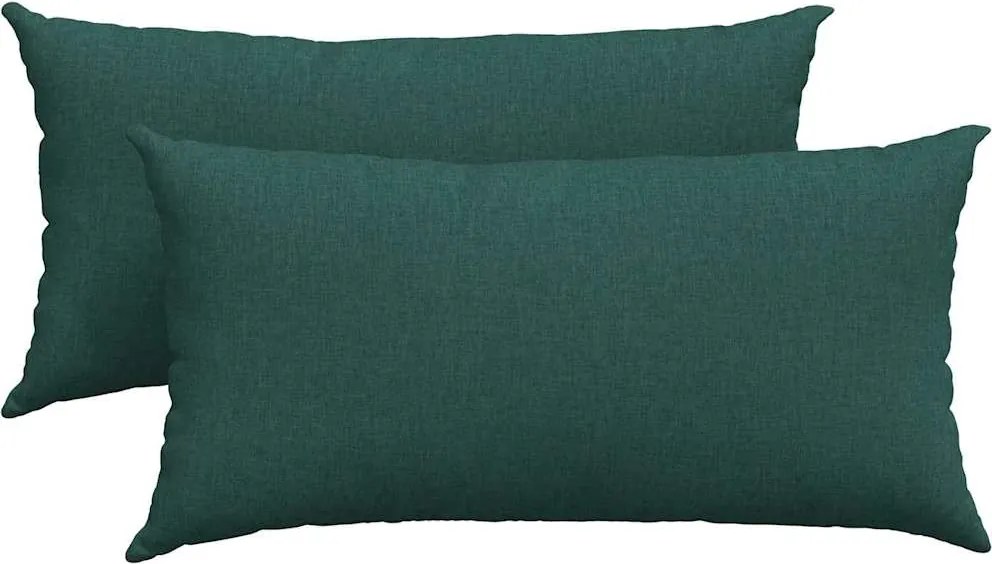 vidaXL Kanapé párnák 2 pcs Sötétzöld 80 x 40 cm szövet