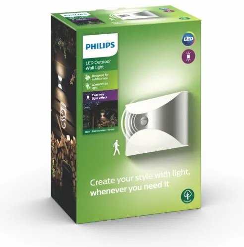 Philips 17299/47/16 - Kültéri érzékelős lámpa HERB 1xLED/6W/230V IP44