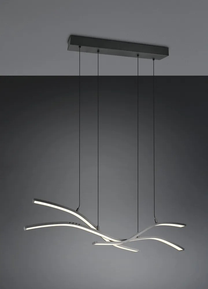 Matt fekete fém LED dimmelhető függőlámpa távirányítóval Spider – Trio Select