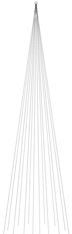 karácsonyfa zászlórúdon 1134 hideg fehér LED-del 800 cm
