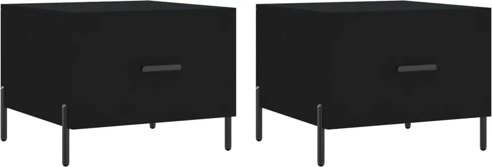 vidaXL 2 db fekete szerelt fa dohányzóasztal 50 x 50 x 40 cm