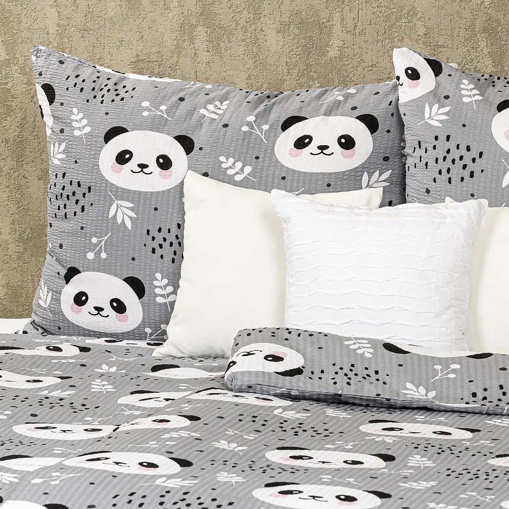 4Home Nordic Panda krepp ágynemű, 140 x 200 cm, 70 x 90 cm