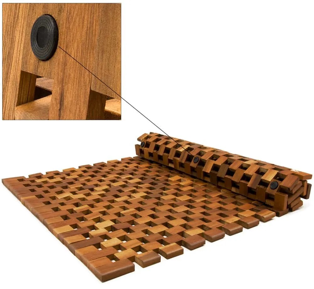 Casaria® Fürdőszobai szőnyeg - 80x50 cm - akác