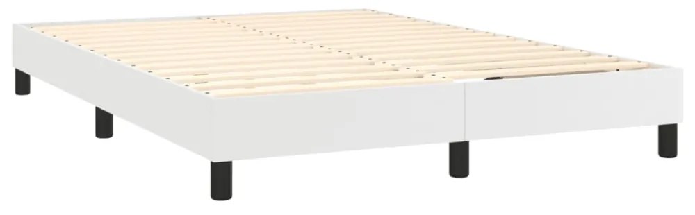 fehér műbőr rugós ágykeret 140x200 cm