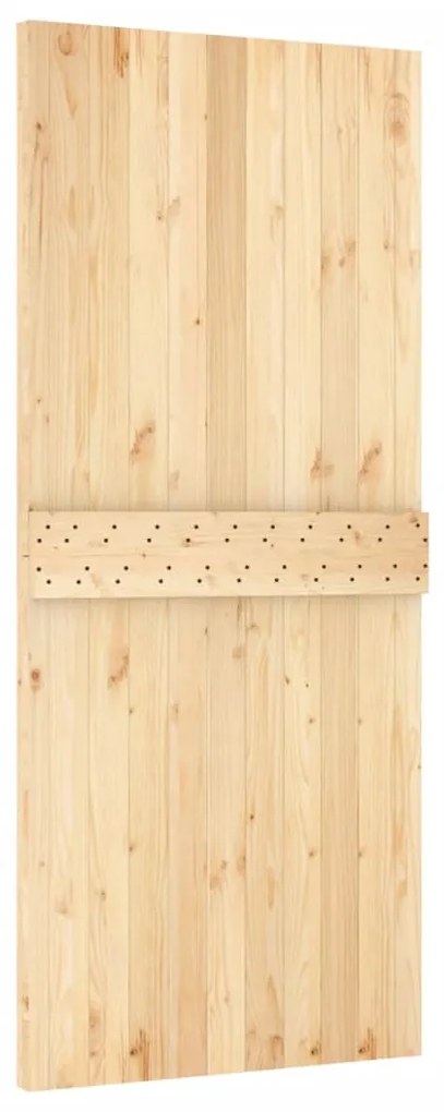 tömör fenyőfa tolóajtó fémszerelékszettel 90 x 210 cm