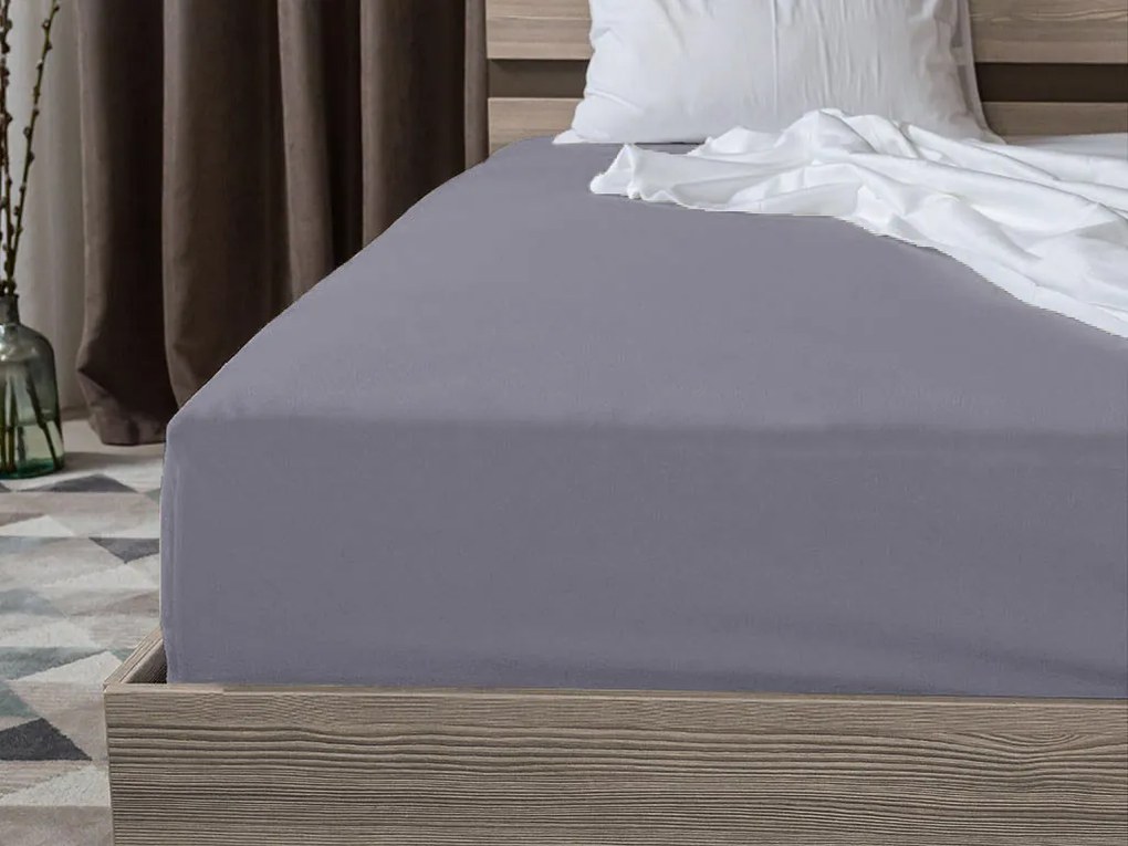 Jersey gumis lepedő kékesszürke 180 x 200 cm