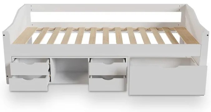 Juskys Nalu gyerekágy 90x200 cm tárolóhellyel - fehér