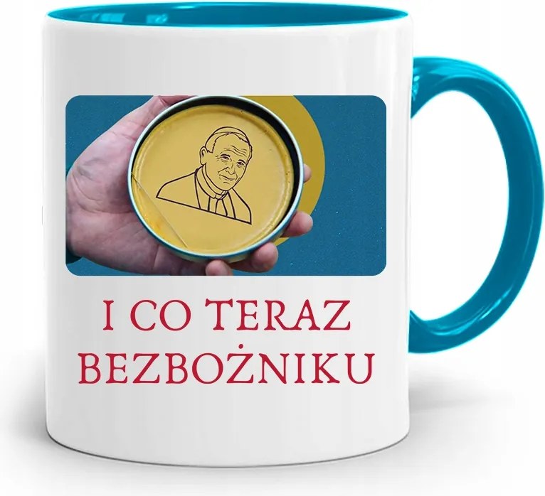 Kék Bögre Vicces És MI Istentelen nyomott mintával