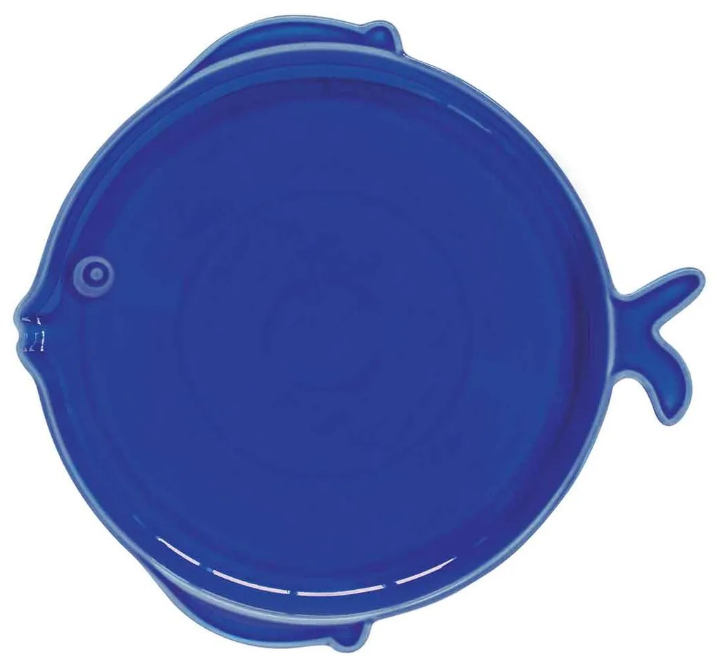 18 részes Porcelán mediterrán étkészlet hal alakú tányérokkal blue