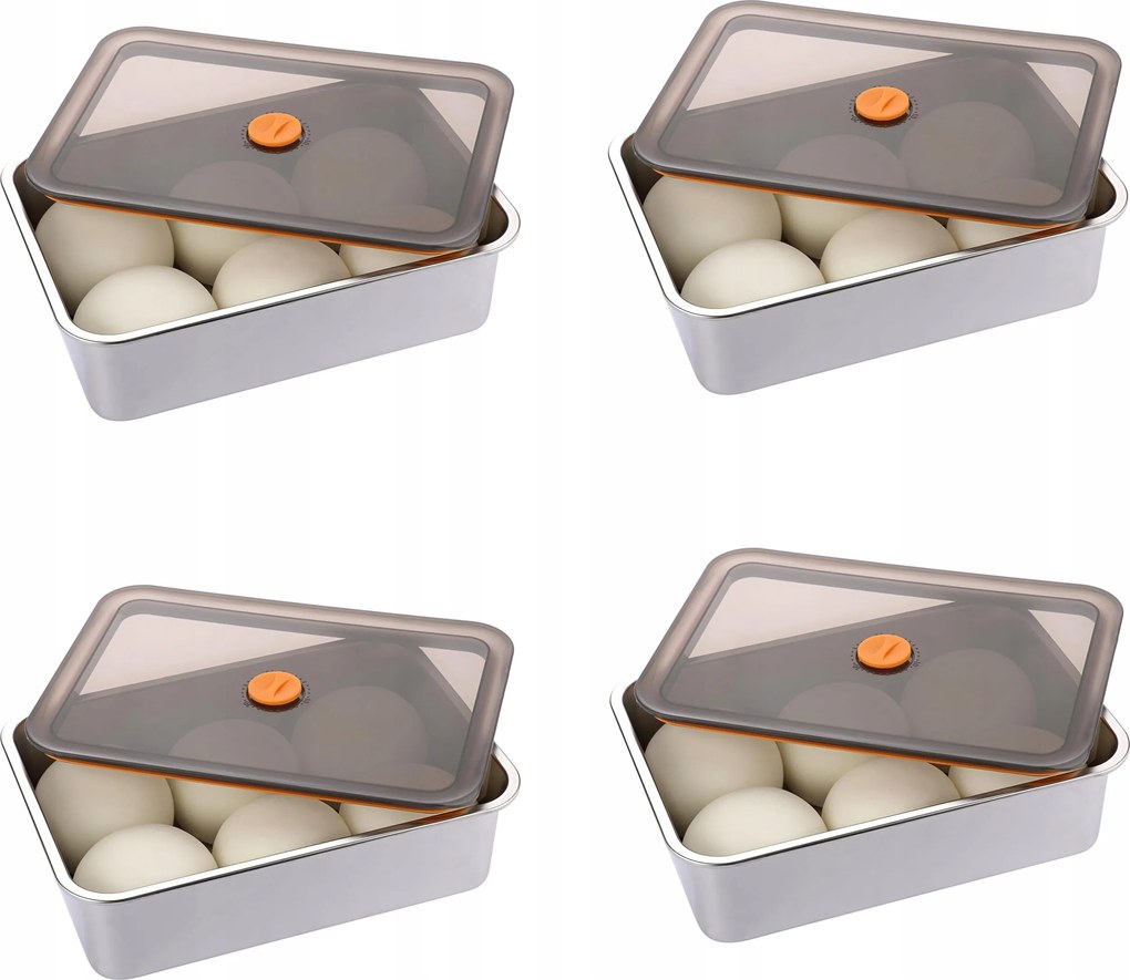 Tésztatartók pizzához és ételhez 4 db Fedéllel19,5x25,5x4cm