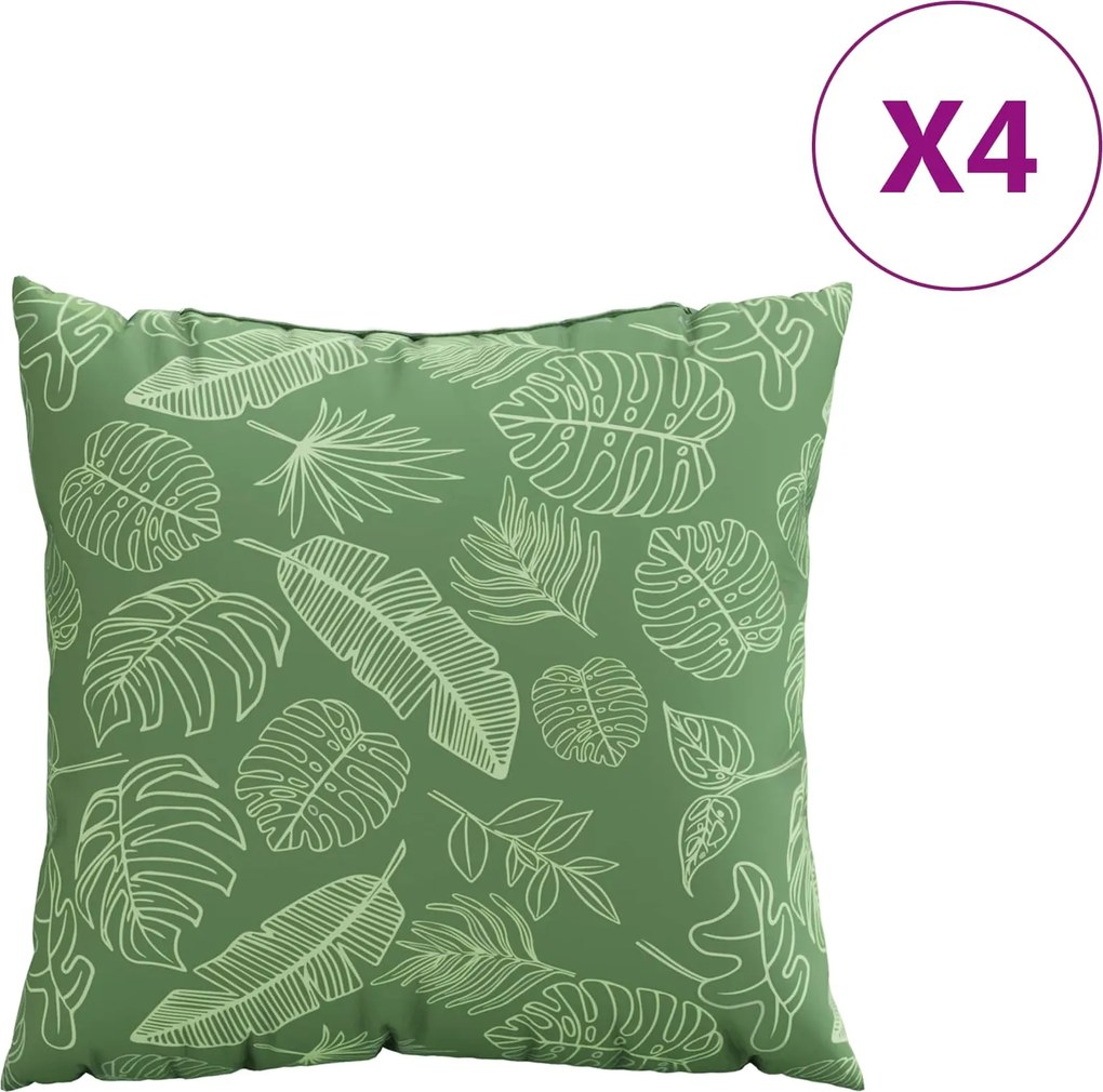 vidaXL Szórt Párnák 4 pcs Levél mintázat 40 x 40 cm Poliészter szövet