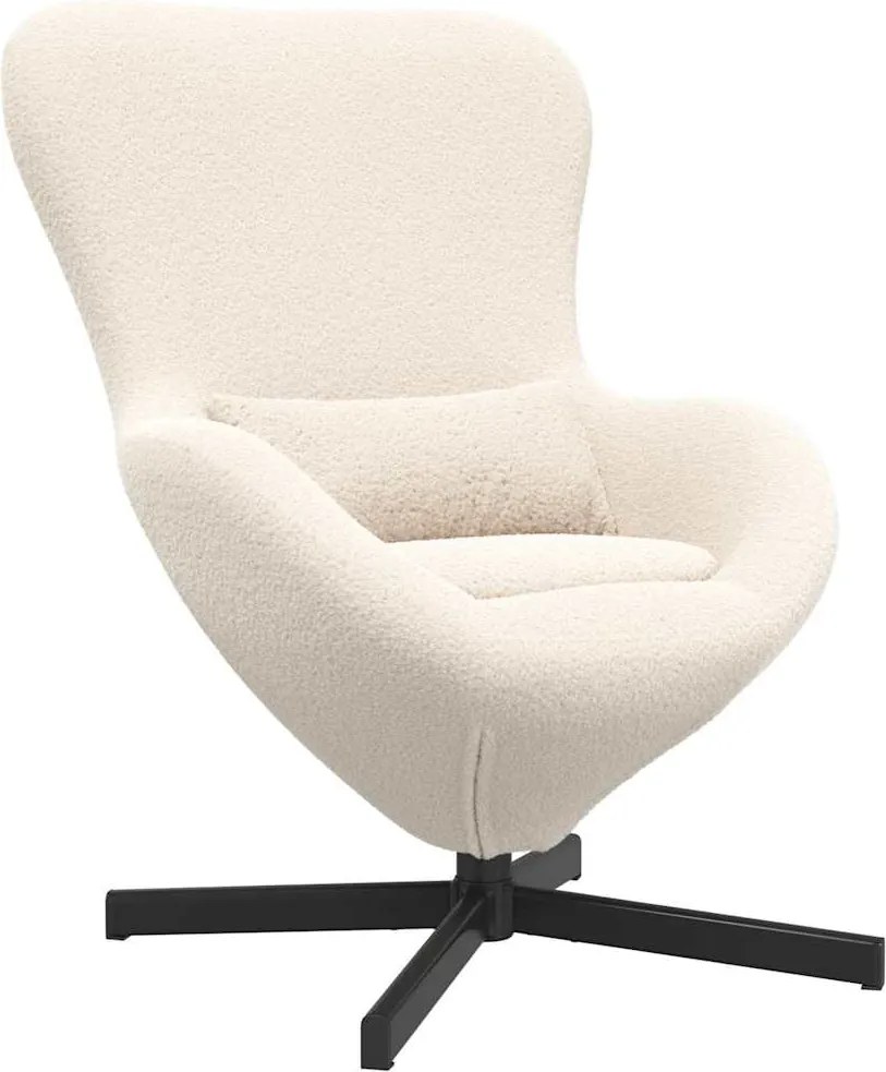 vidaXL Tojásfotel Krém 63 x 73 x 90 cm szövet