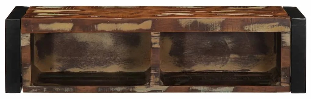 többszínű tömör újrahasznosított fa TV-szekrény 80x30x25 cm