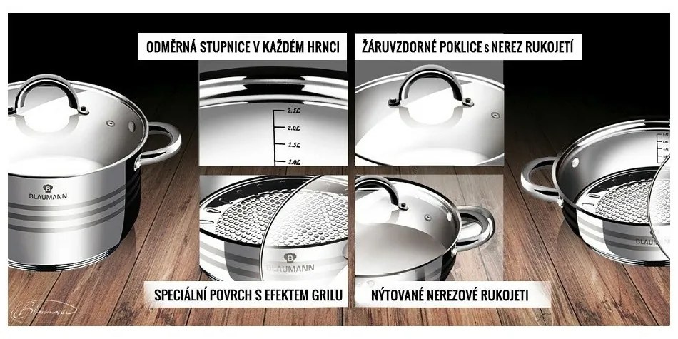 Blaumann 12 részes edénykészlet Gourmet Line