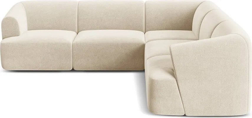 Bézs bársony sarokkanapé Campi – Cosmopolitan Design