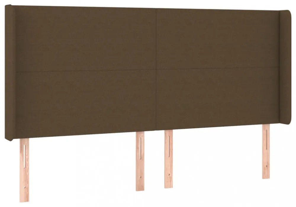 sötétbarna szövet fejtámla szárnyakkal 203x16x118/128 cm