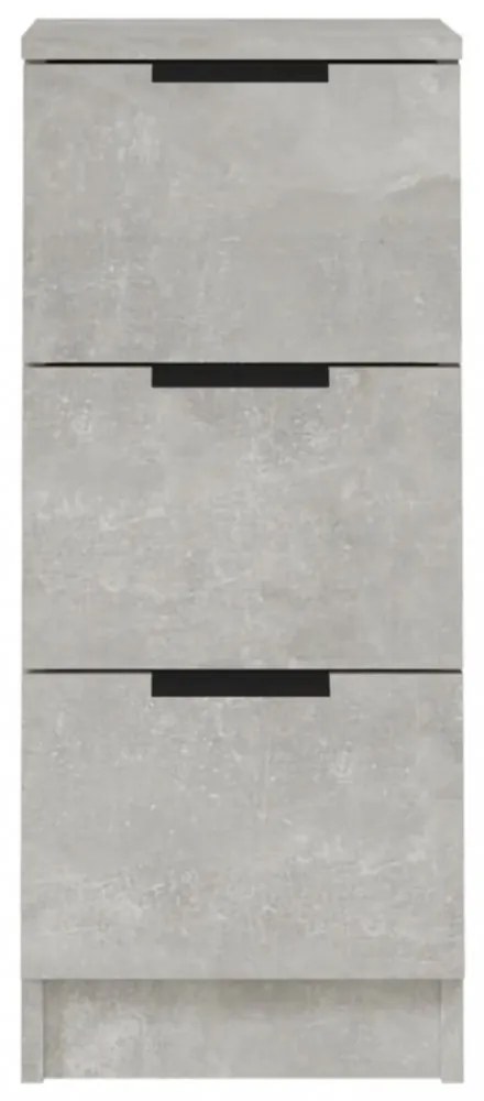 betonszürke szerelt fa tálalóasztal 30 x 30 x 70 cm