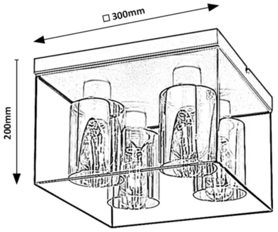 Rabalux 71034 - Mennyezeti lámpa CHADWICK 4xE27/25W/230V