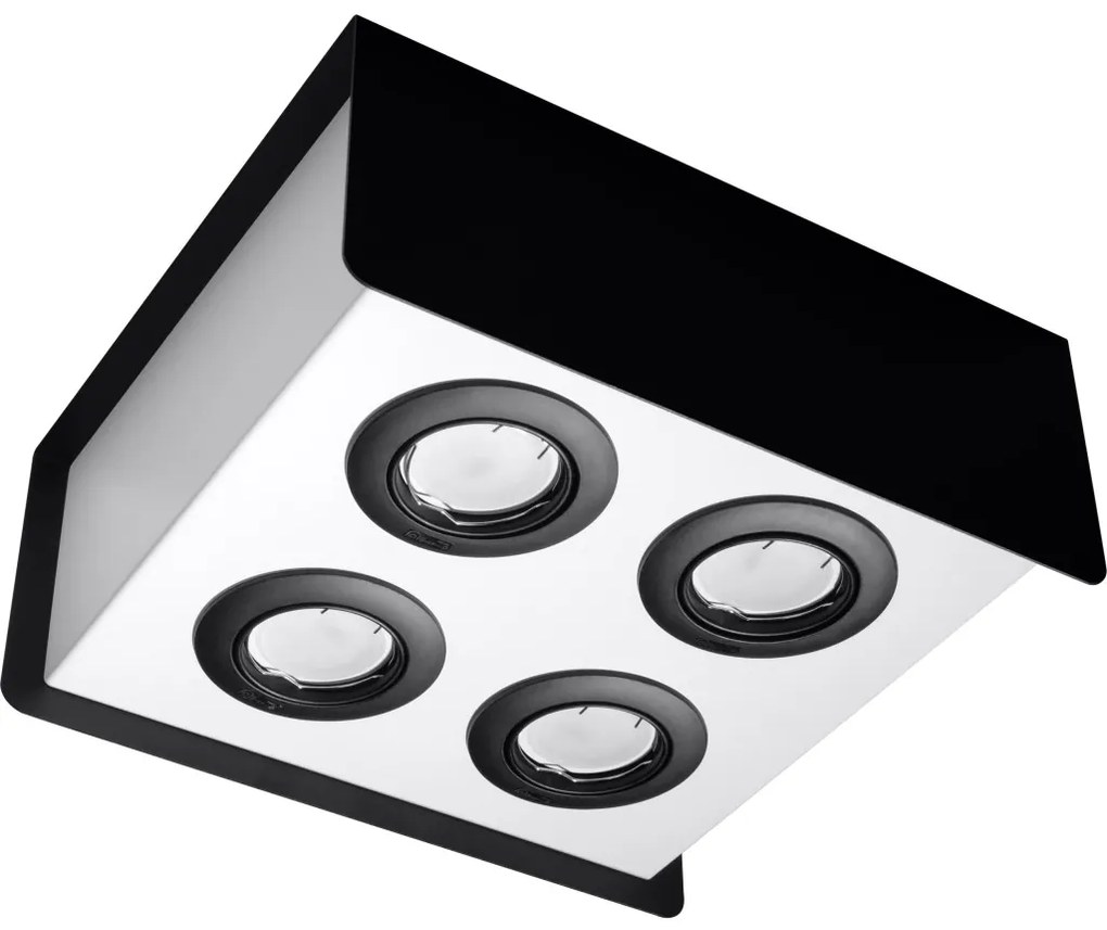 SOLLUX SL-0412 STEREO Kocka Mennyezeti Lámpa Fehér, Fekete GU10 IP20