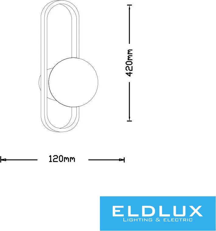 UNIVERSO Fali lámpa 1xG9 max.10w 120x420mm IP20 Óarany
