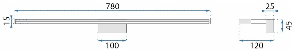 Rea - LED fürdőszobai lámpa a tükör felett 15W 68,5 cm APP370-1W, króm, OSW-05000