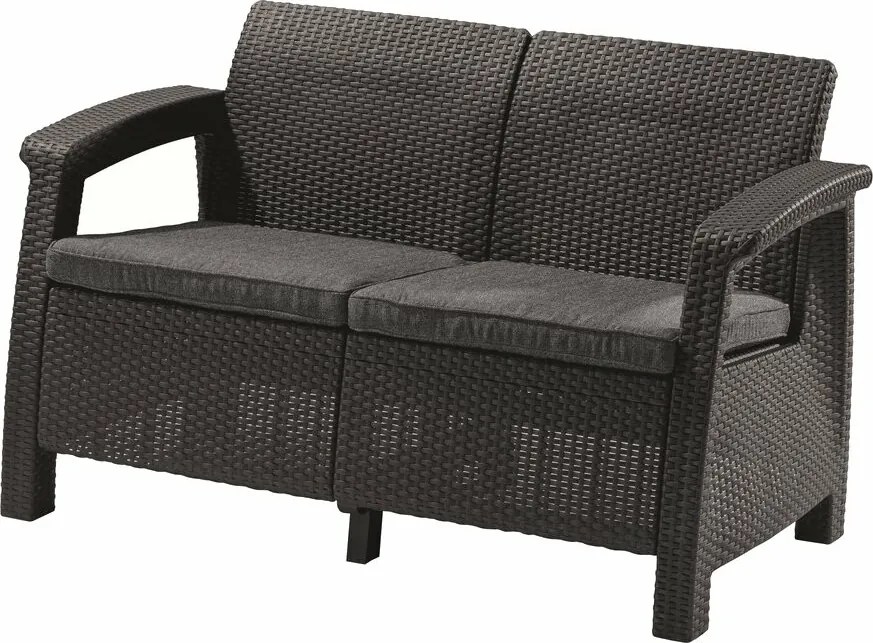 Keter Corfu kerti kanapé 128 x 70 x 79 cm, grafit
