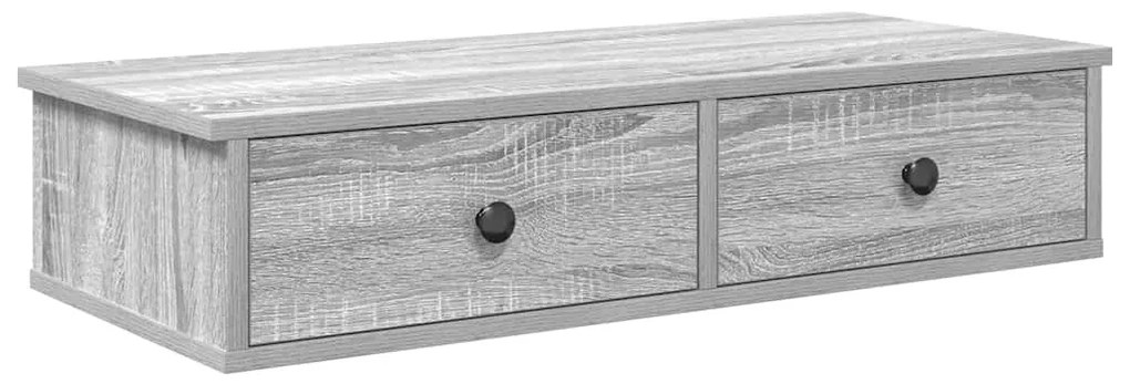 Falipolc fiókokkal szürke sonoma 80x31x17 cm műszaki fa