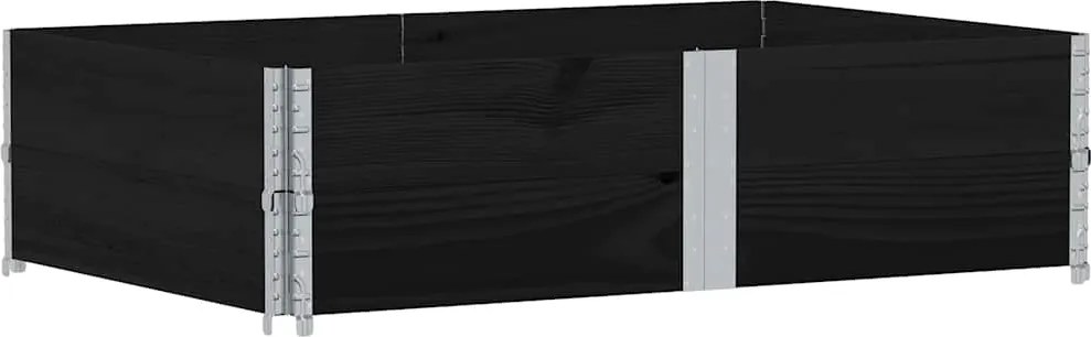 vidaXL fekete tömör fenyőfa kerti növénytartó 150 x 100 cm