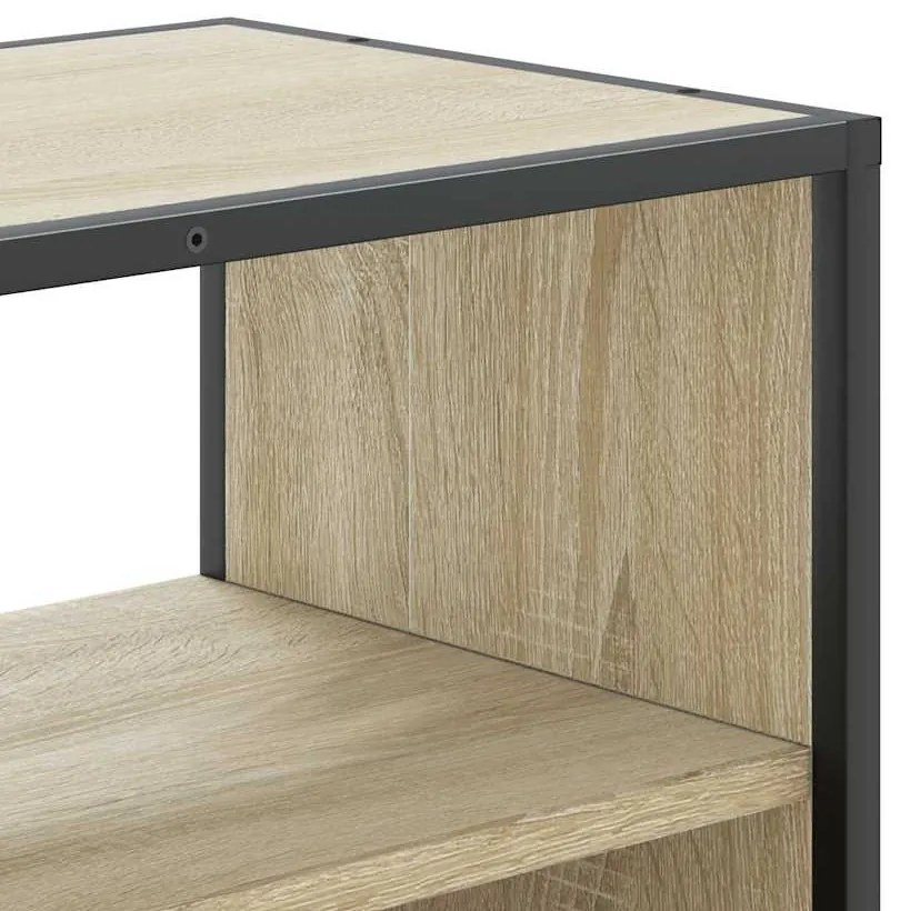 sonoma tölgy színű szerelt fa és fém TV-szekrény 80x31x39,5 cm