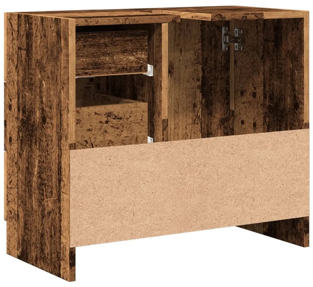 antik fa színű szerelt fa mosdószekrény 63 x 30 x 54 cm