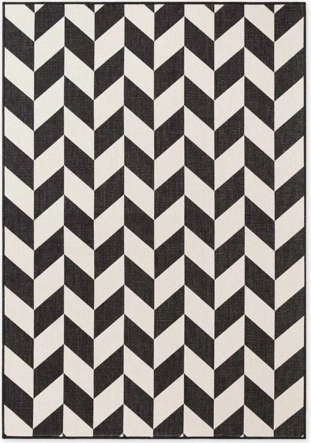 Fekete-krémszínű kültéri-beltéri szőnyeg 120x170 cm Haringey Terrick – Ted Baker