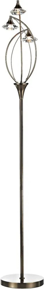 DAR LIGHTING LUT4975 Kristály Állólámpa Antik sárgaréz G9 IP20