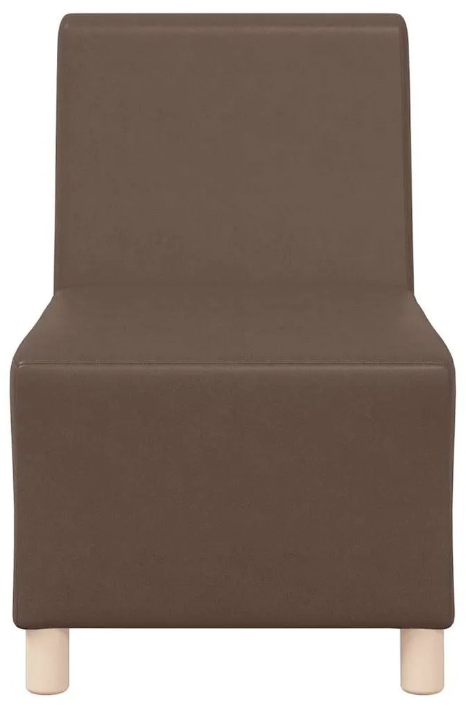 moduláris kanapéegység karfa nélkül barna műbőrből 55 cm