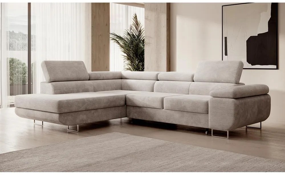 Sarokkanapé Stiletto (B) (bézs szürke + ezüst). Akció -15%. 1099692