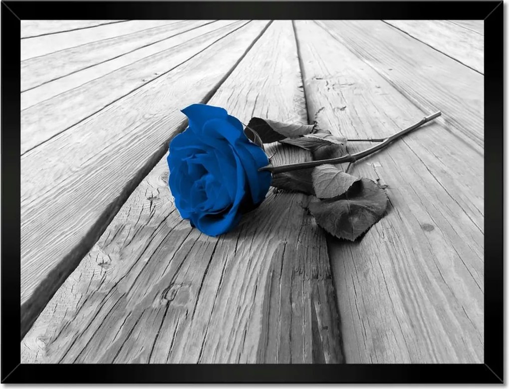 Poszterek keretben 40x30 Kék rózsa a hídon