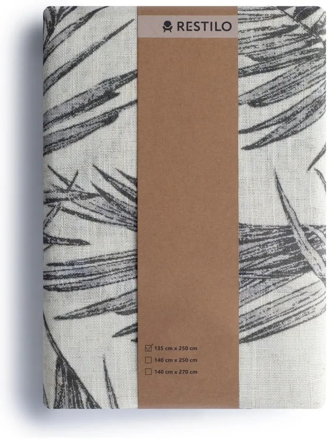 Szürke-krémszínű függöny 135x250 cm Palmera – Restilo