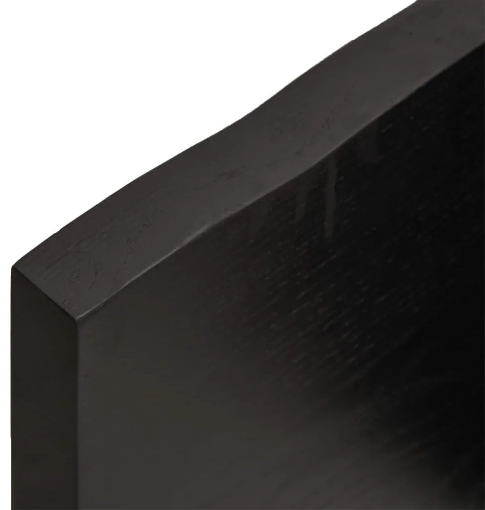 sötétbarna kezelt tömör tölgyfa fali polc 60x40x(2-4) cm