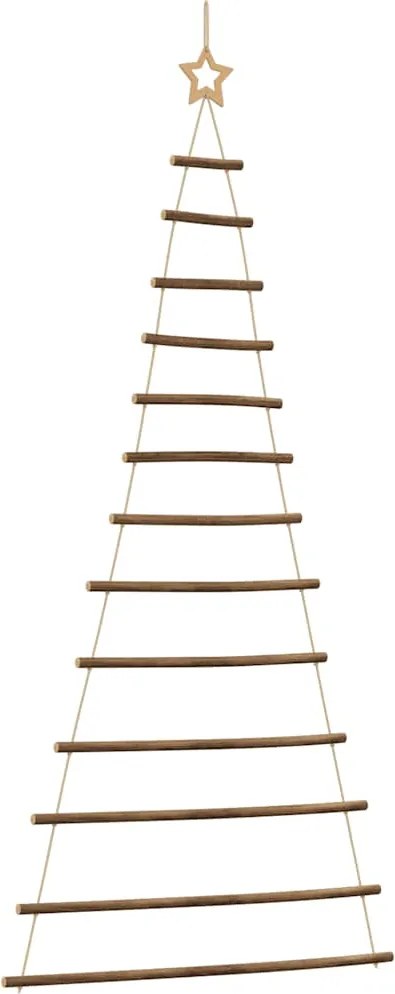 vidaXL függő karácsonyfa tetején csillaggal 86 x 180 cm természetes ág