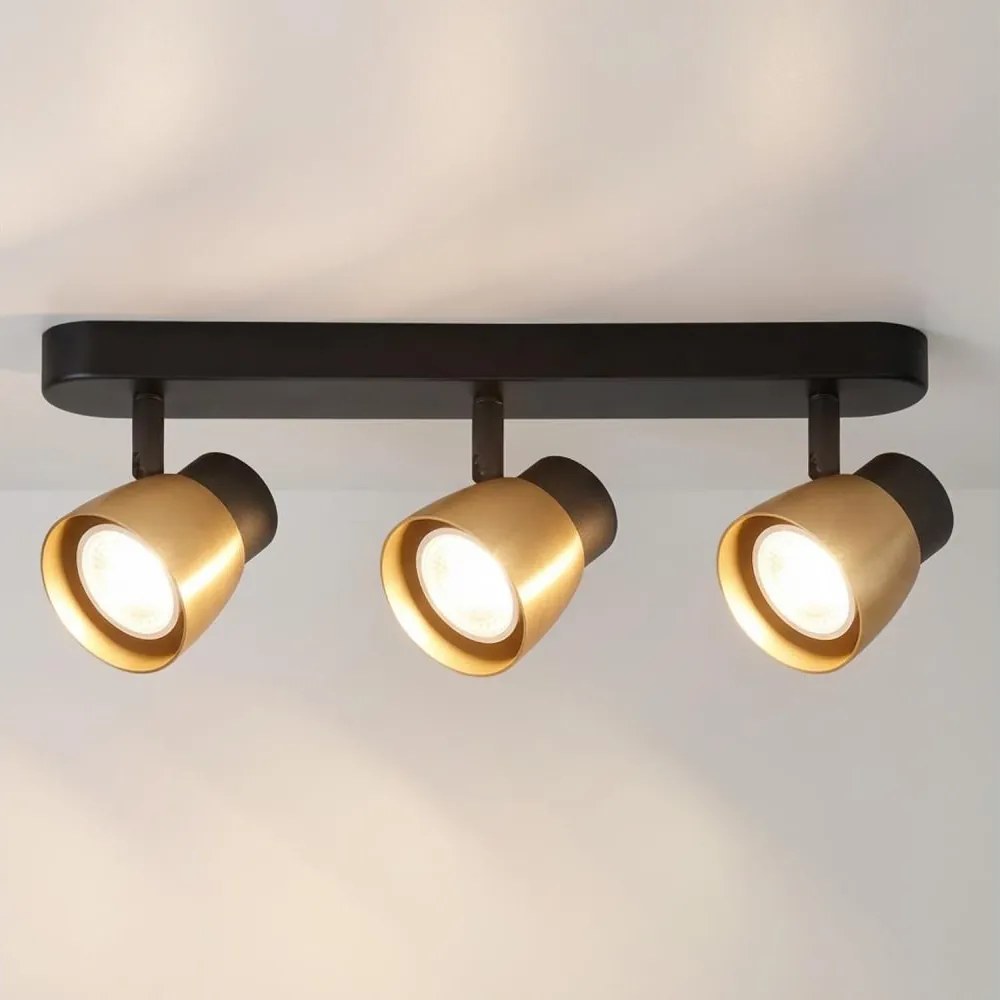 Brilagi - NUGGET spotlámpa 3xGU10/30W/230V fekete/arany